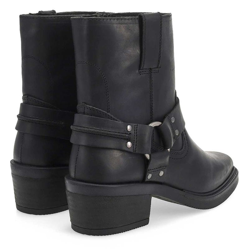 Women's Hailee Leather Ankle Boot - Krazzy Horse Black