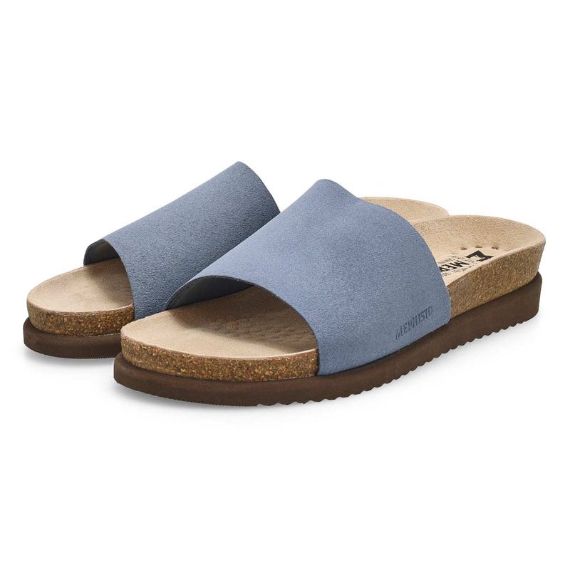 Women's Hanik Cork Footbed Slide Sandal - Sea Blue