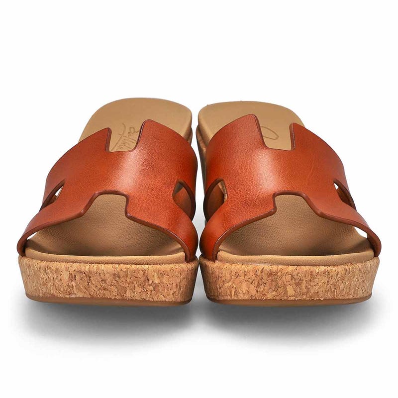 Sandale compensée HARPER, cognac, femmes