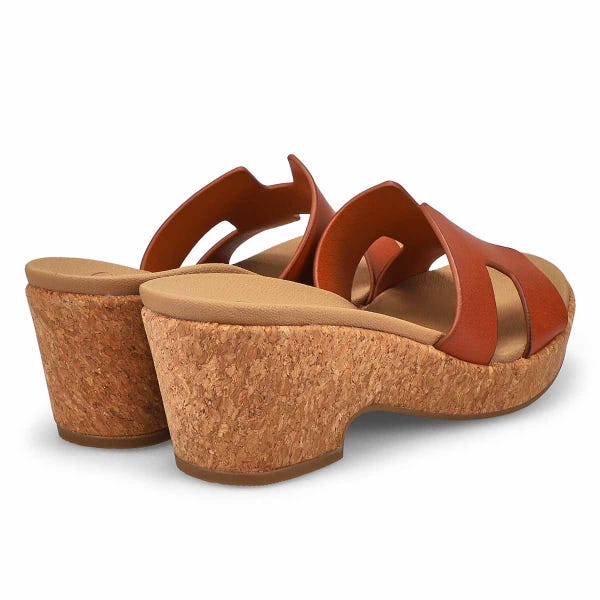 Sandale compensée HARPER, cognac, femmes