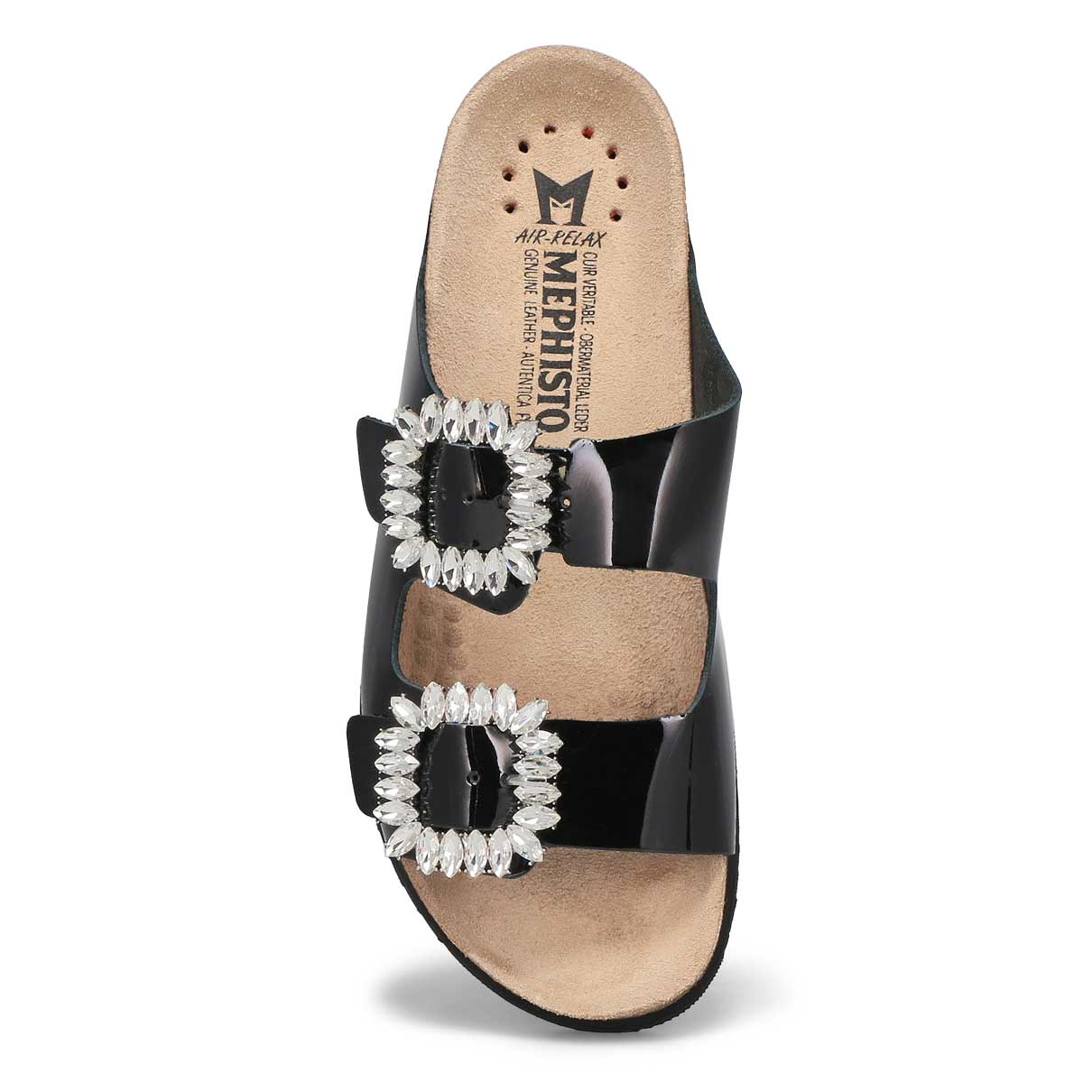 Women's  Hazina Cork Footbed 2 Strap Sandal - Black