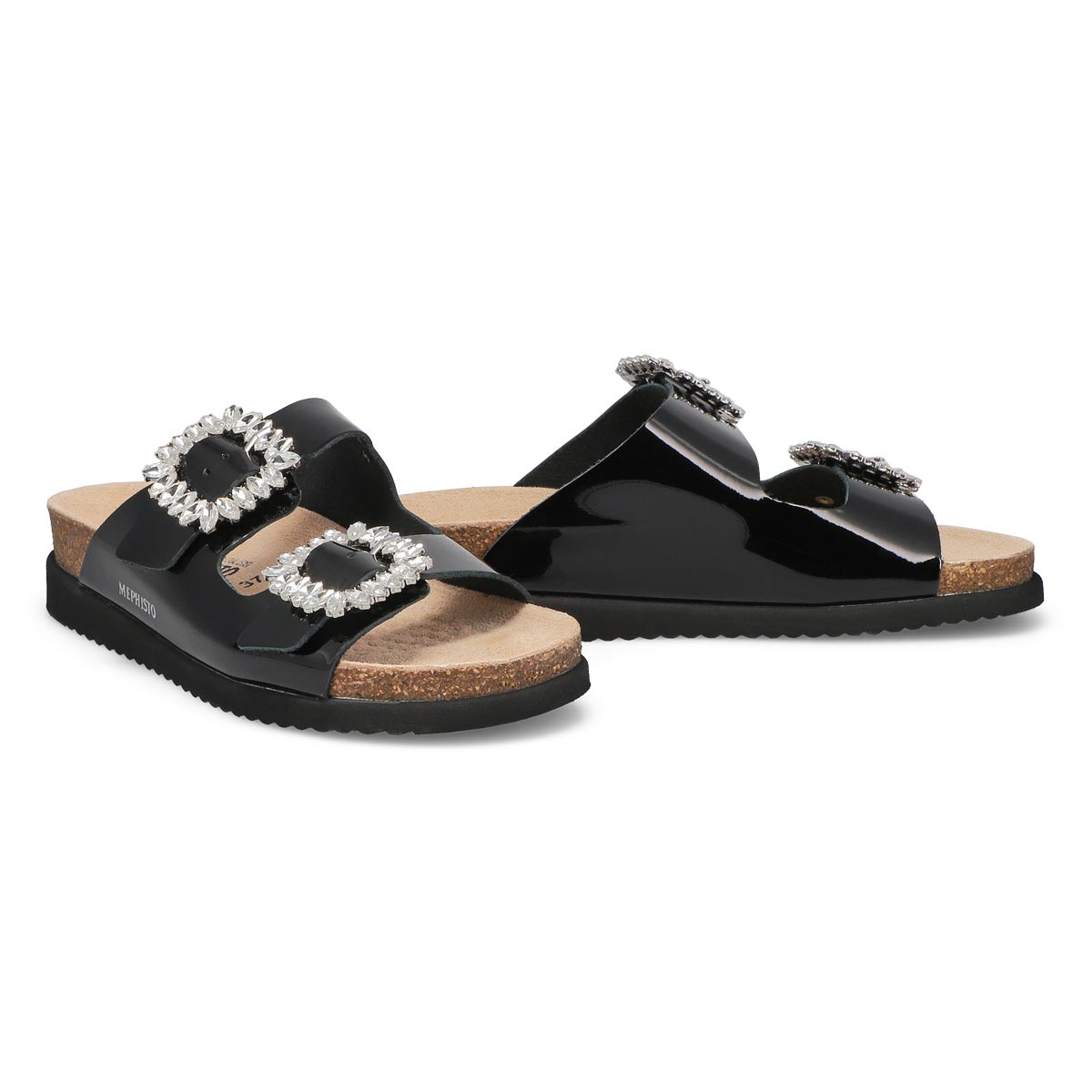 Women's  Hazina Cork Footbed 2 Strap Sandal - Black