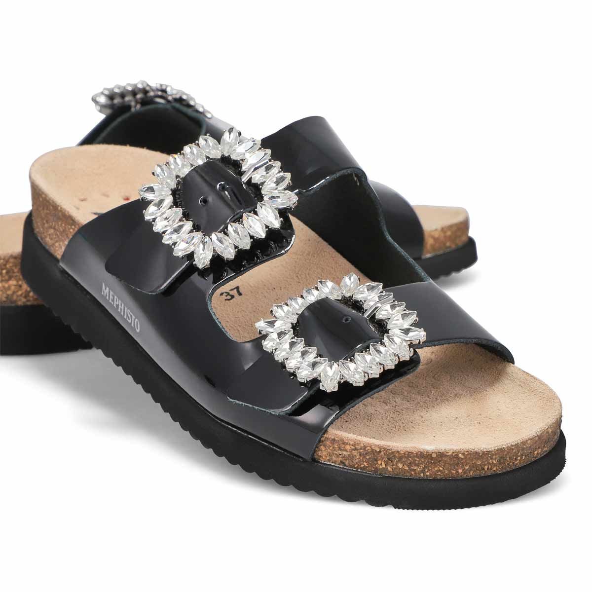 Women's  Hazina Cork Footbed 2 Strap Sandal - Black