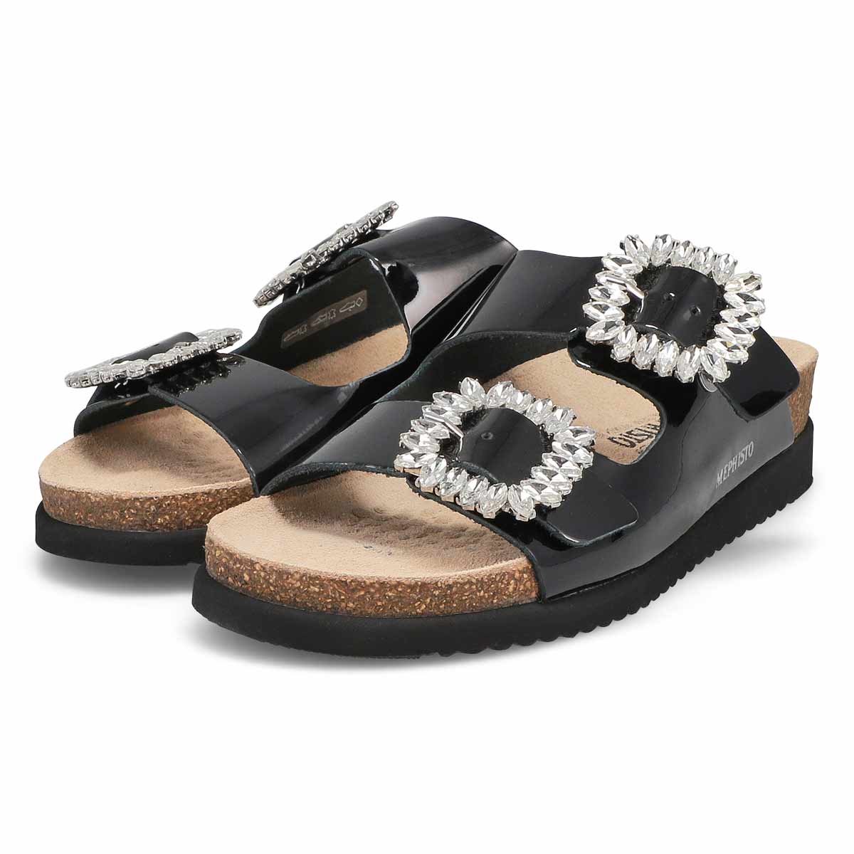 Women's  Hazina Cork Footbed 2 Strap Sandal - Black