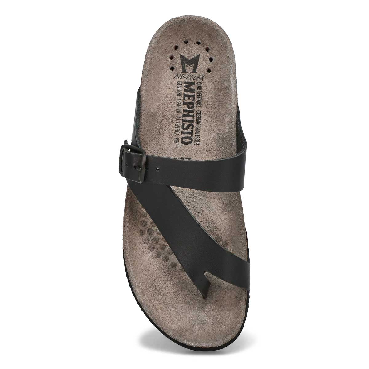 Women's Helen Footbed Toe Loop Sandal - Black