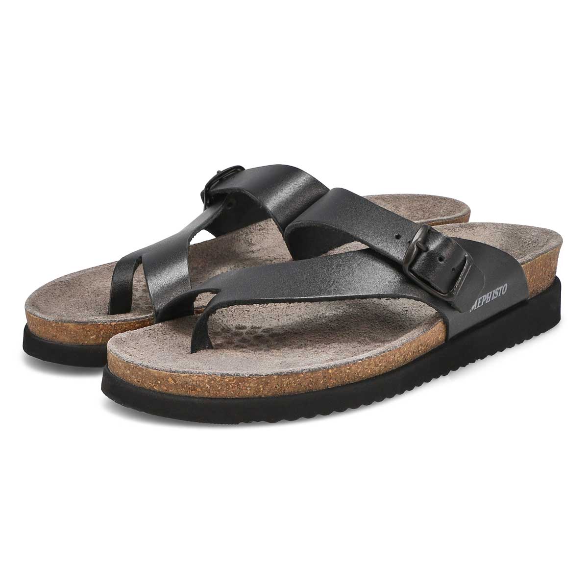 Women's Helen Footbed Toe Loop Sandal - Black