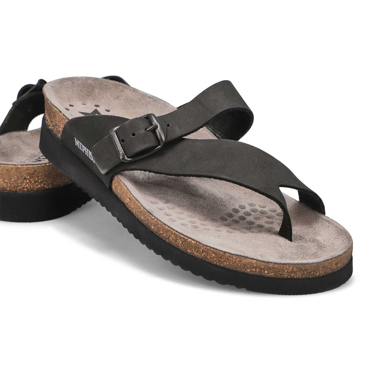 Women's Helen Footbed Toe Loop Sandal - Black