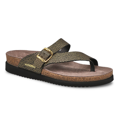 Lds Helen Footbed Toe Loop Sandal - Gold