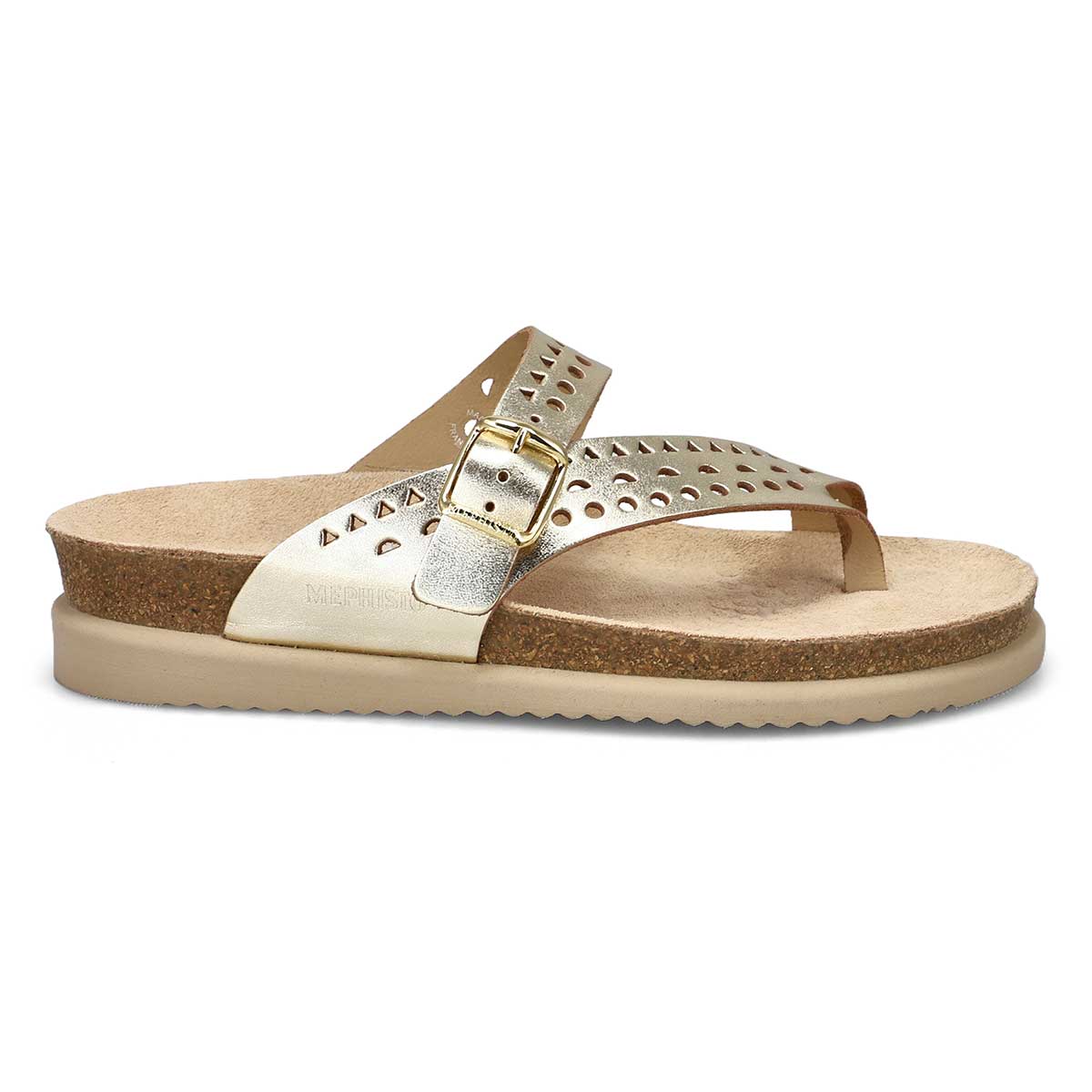 Sandale passe-orteil à lit de pied HELENA PERFORATED, or, femmes