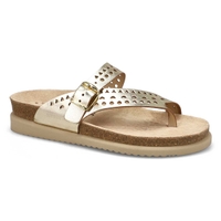 Sandale passe-orteil à lit de pied HELENA PERFORATED, or, femmes