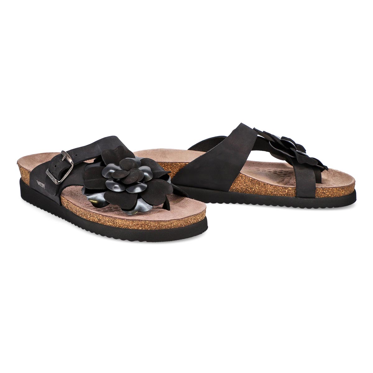 Women's Helen Flower Footbed Sandal - Black