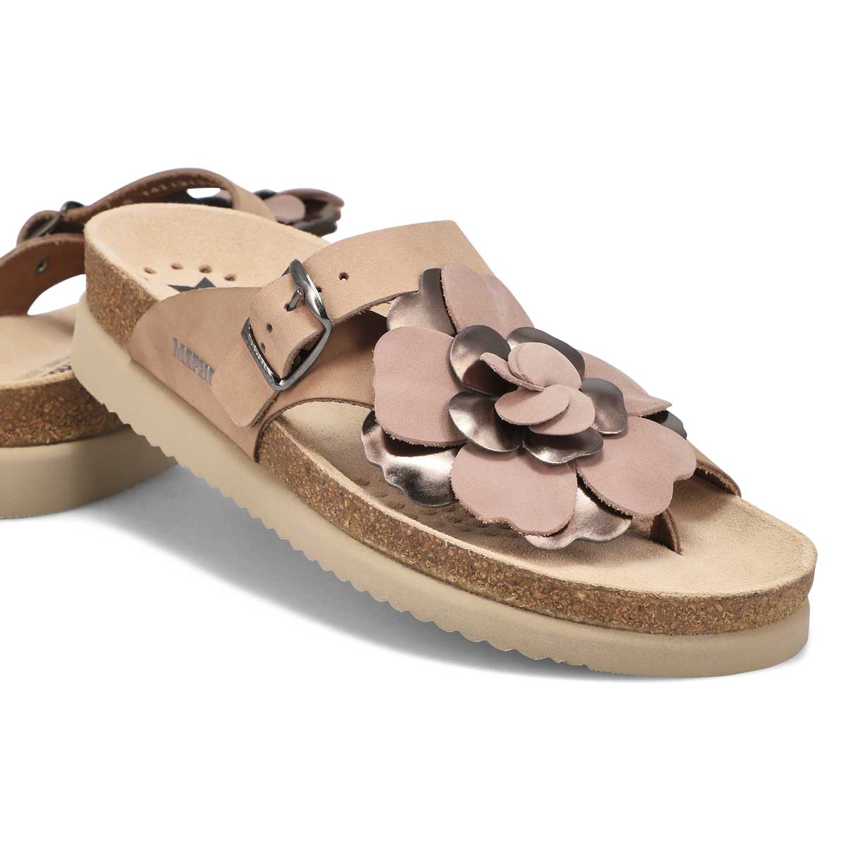 Women's Helen Flower Footbed Sandal - Light Taupe