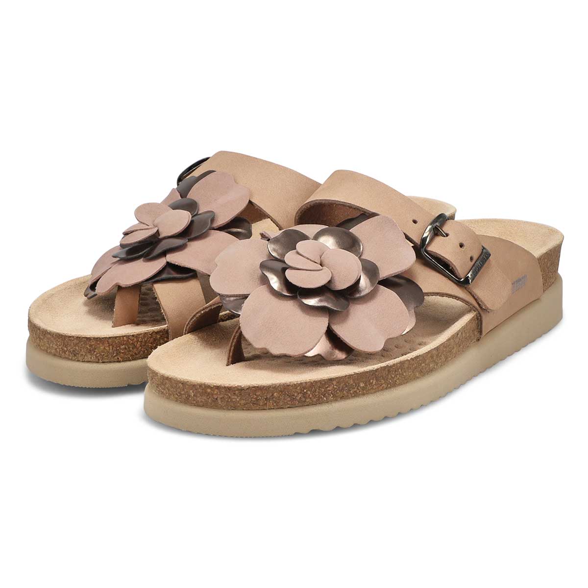 Women's Helen Flower Footbed Sandal - Light Taupe