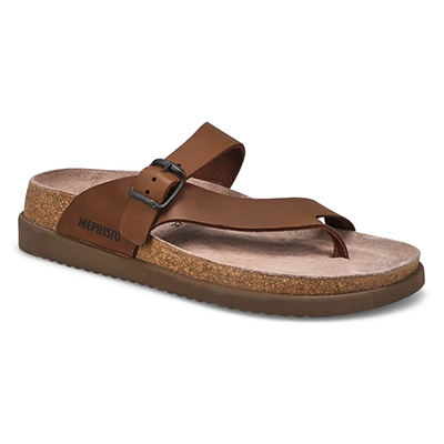 Lds Helen Plus brown footbed sandal