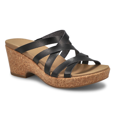 Lds Hillary Wedge Sandal - Black