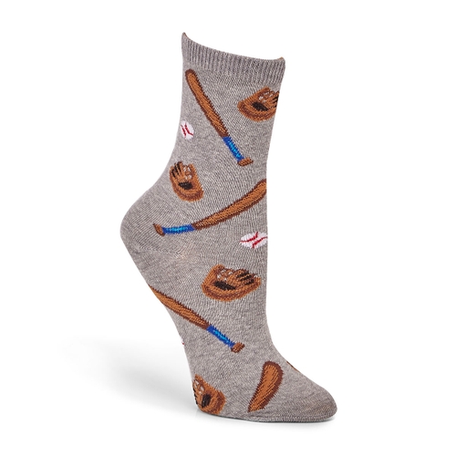 Hot Sox Boys' BASEBALL grey printed socks
