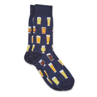 Mns Beer Printed Sock - Denim