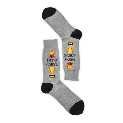 Mns Trophy Husband Printed Sock- Grey