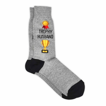 Men's Trophy Husband Sock - Grey Printed