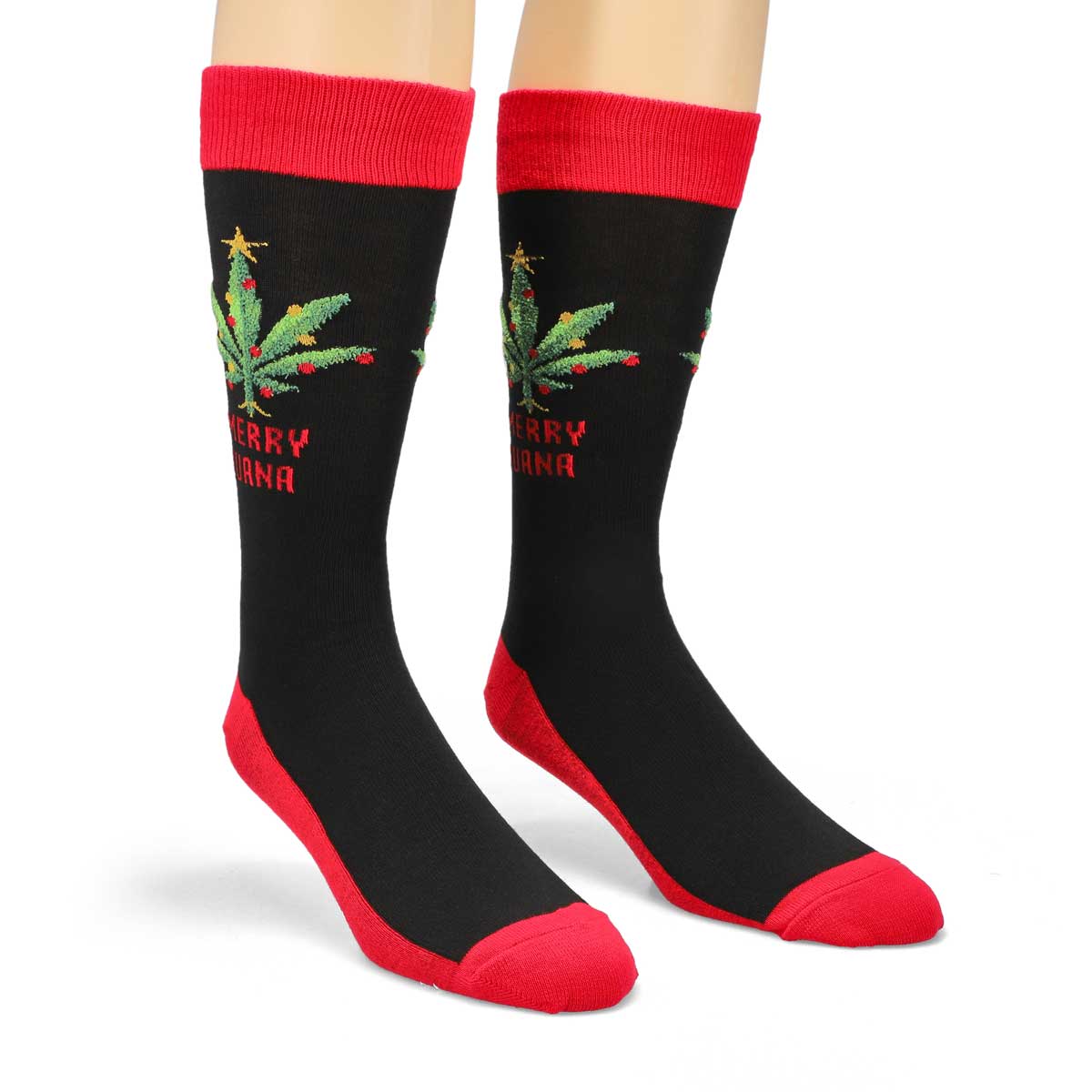 Hot Sox Men's Merry Juana Non-Skid Sock - Bla