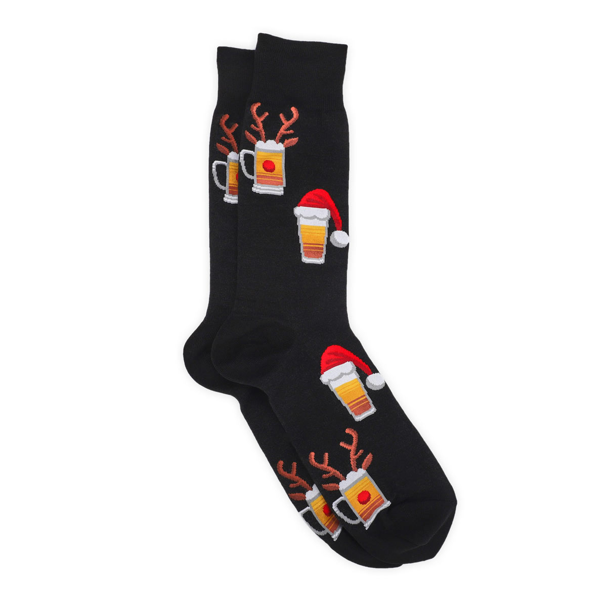 Men's Christmas Beers Printed Sock - Black