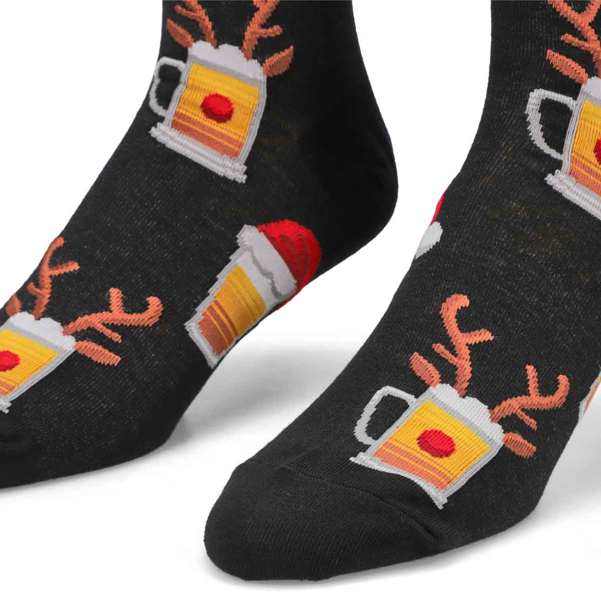 Men's Christmas Beers Printed Sock - Black