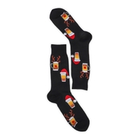 Men's Christmas Beers Printed Sock - Black