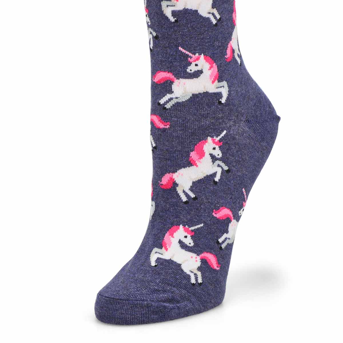Women's Unicorn Crew Printed Sock - Demin