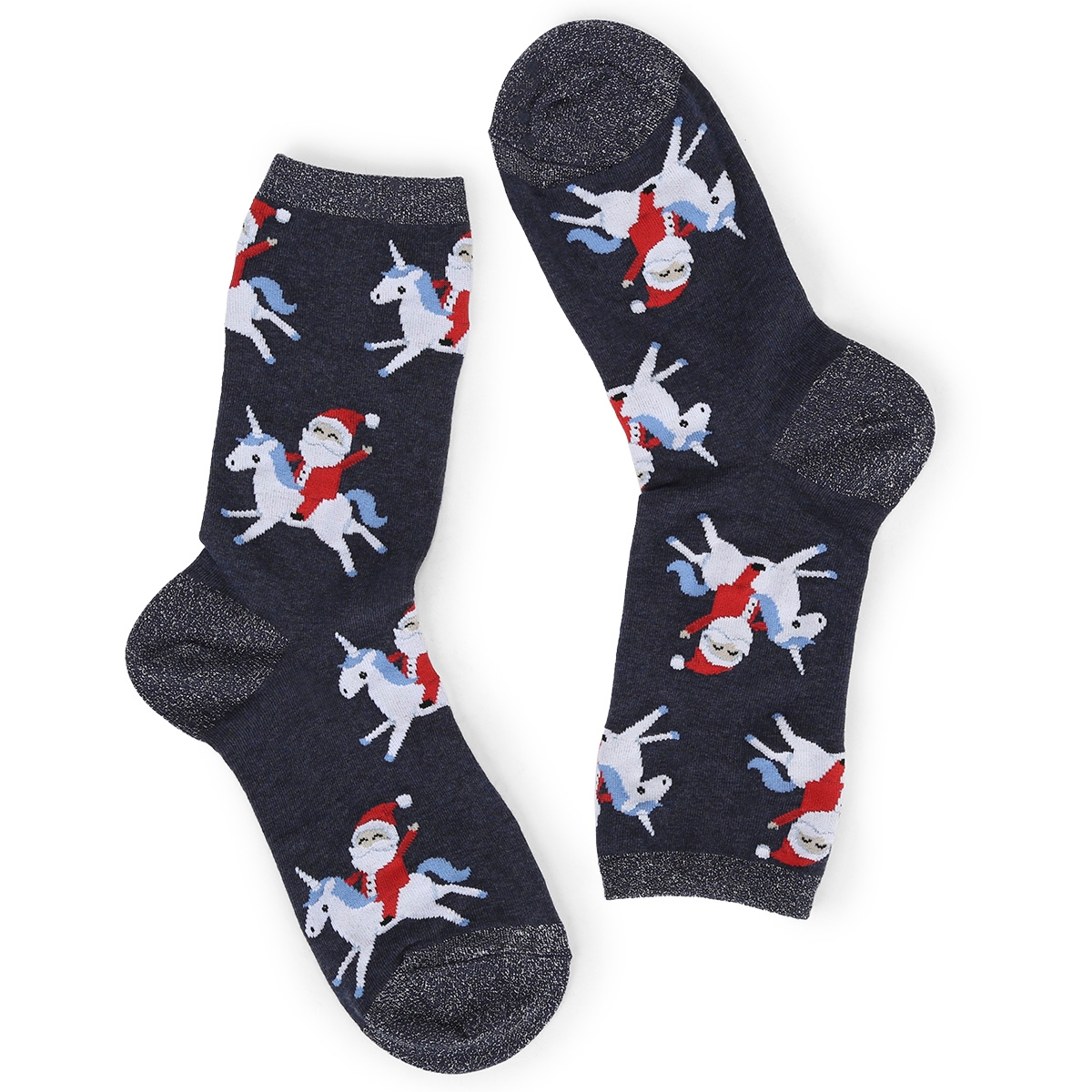 Women's Santa Unicorn Printed Sock