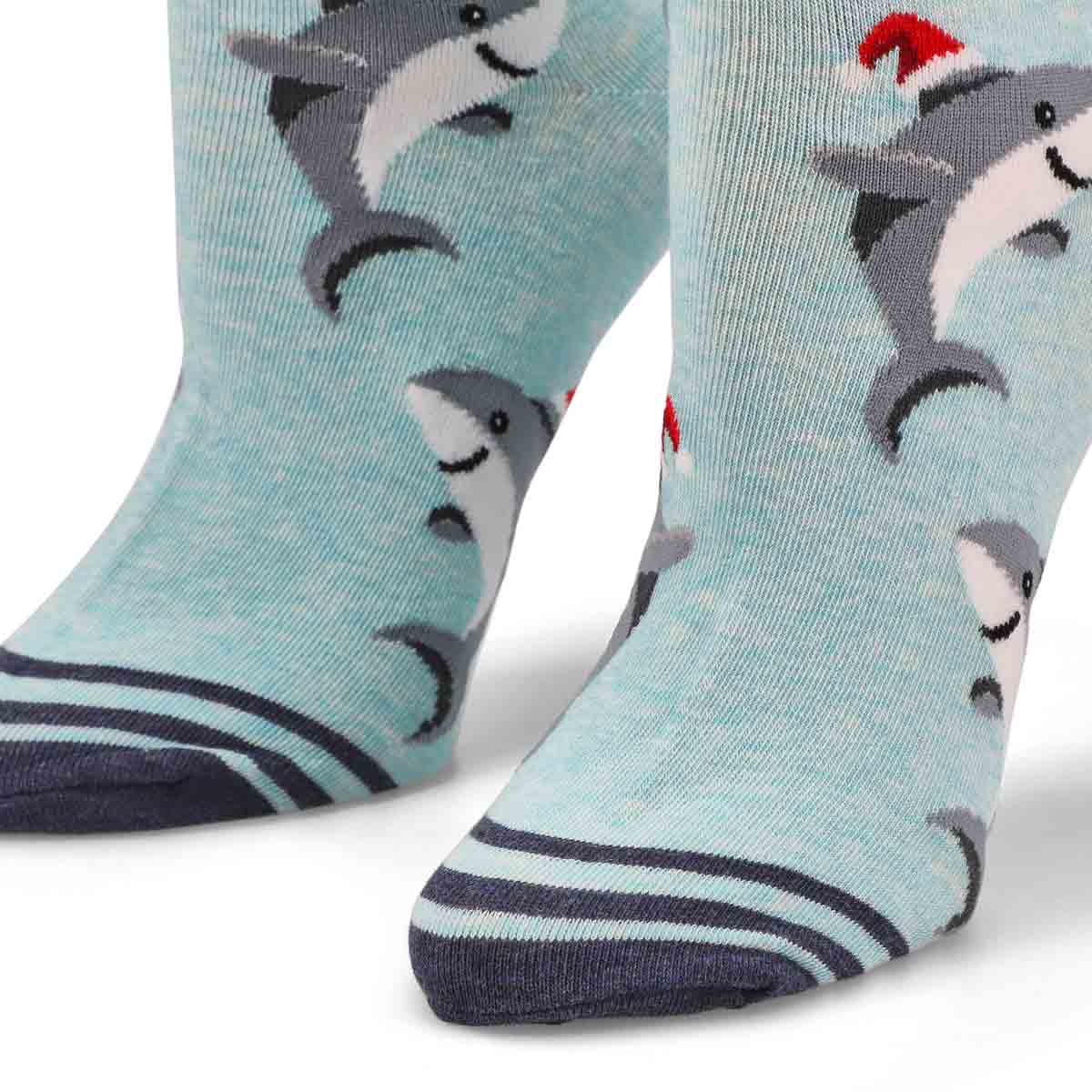 Women's Santa Shark Printed Sock