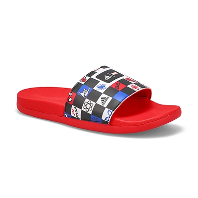 Kds Adilette Comfort Spider Man Slide Sandal - Black/White/Red