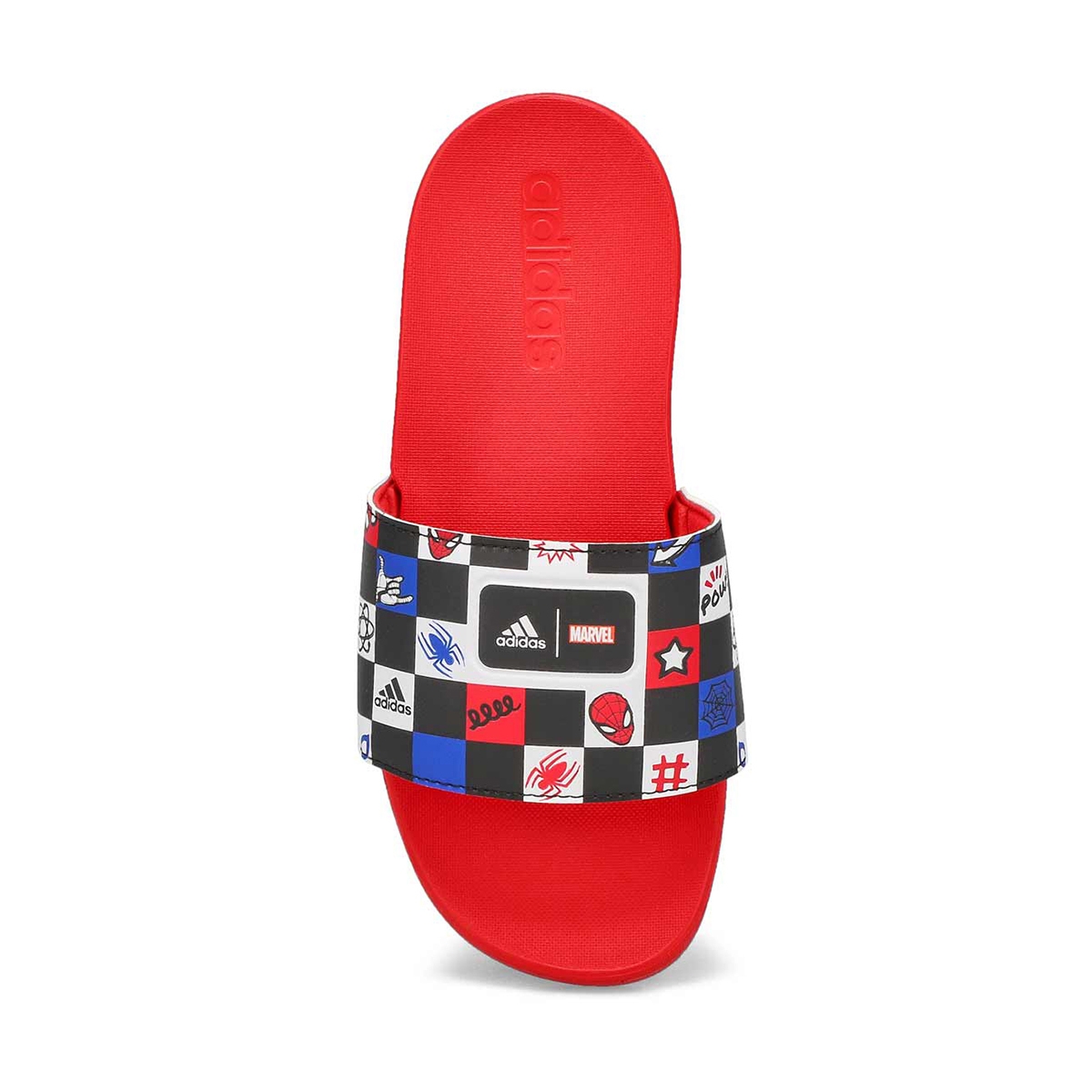 Kids' Adilette Comfort Spider Man Slide Sandal - Black/White/Red