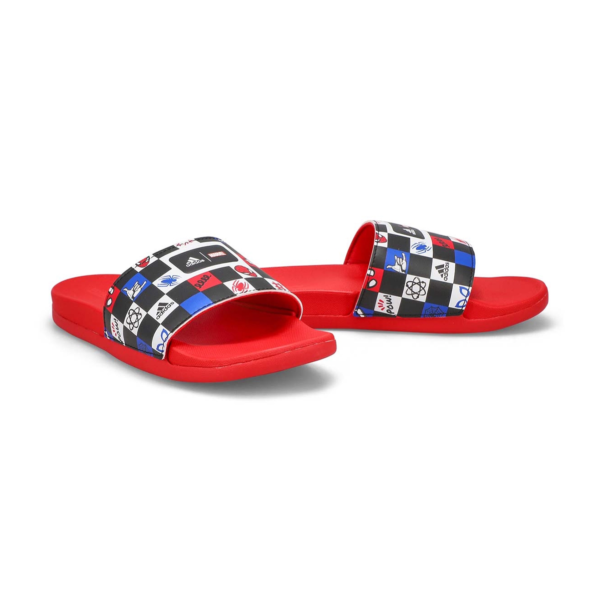 Kids' Adilette Comfort Spider Man Slide Sandal - Black/White/Red