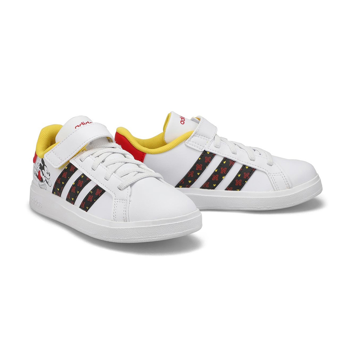 Kids' Grand Court 2.0 Mickey Sneaker - White/Black/Red