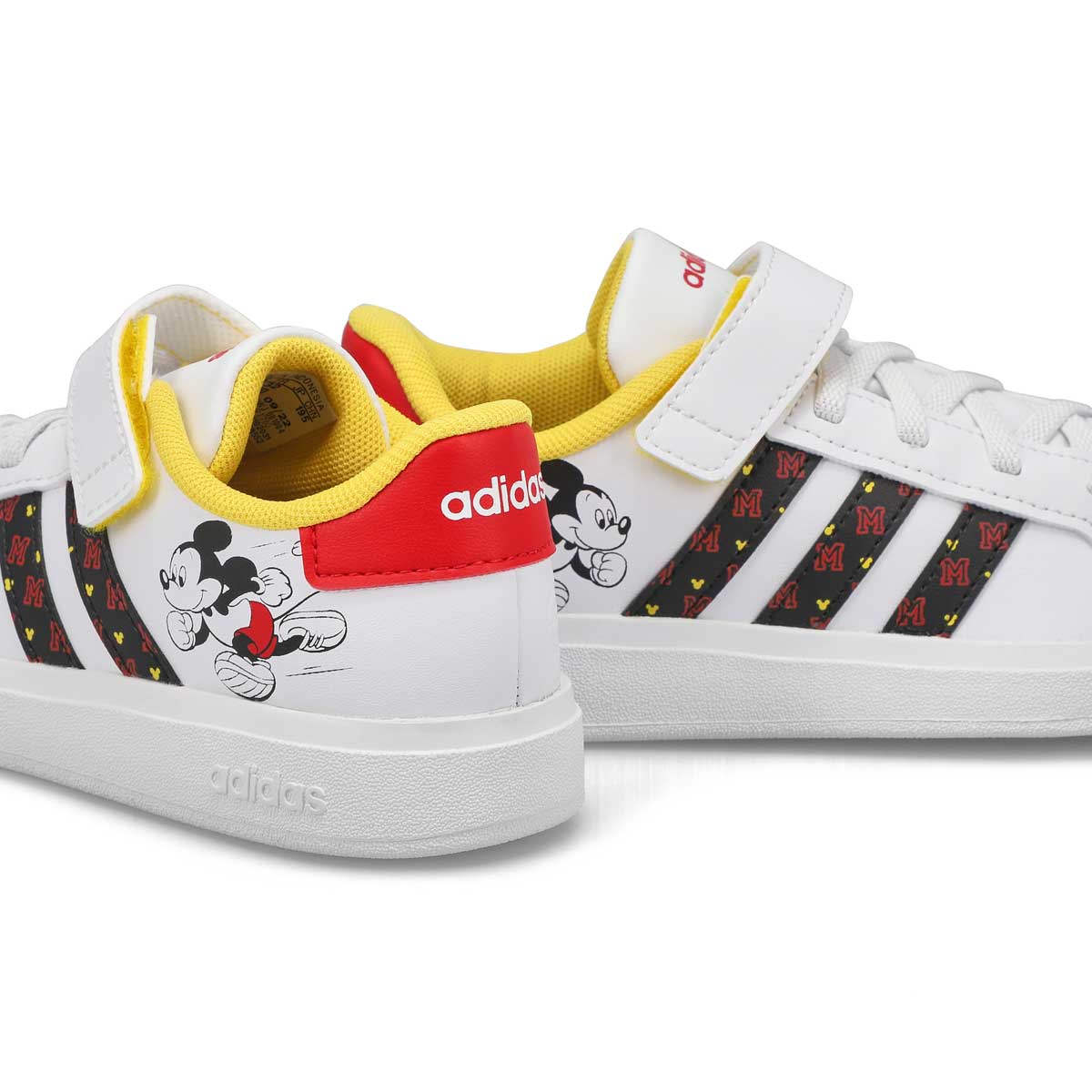 Kids' Grand Court 2.0 Mickey Sneaker - White/Black/Red