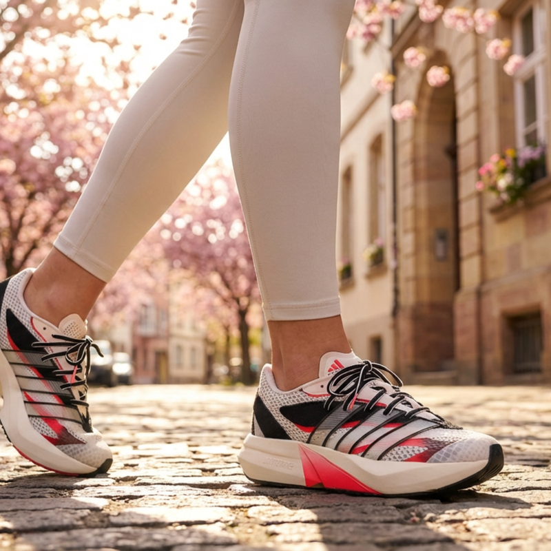 Women's  Light Blaze Lace Up Sneaker - Off White/Lucid Red