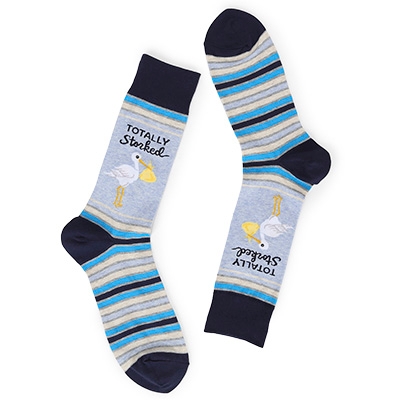 Mns Totally Storked Printed Sock - Navy