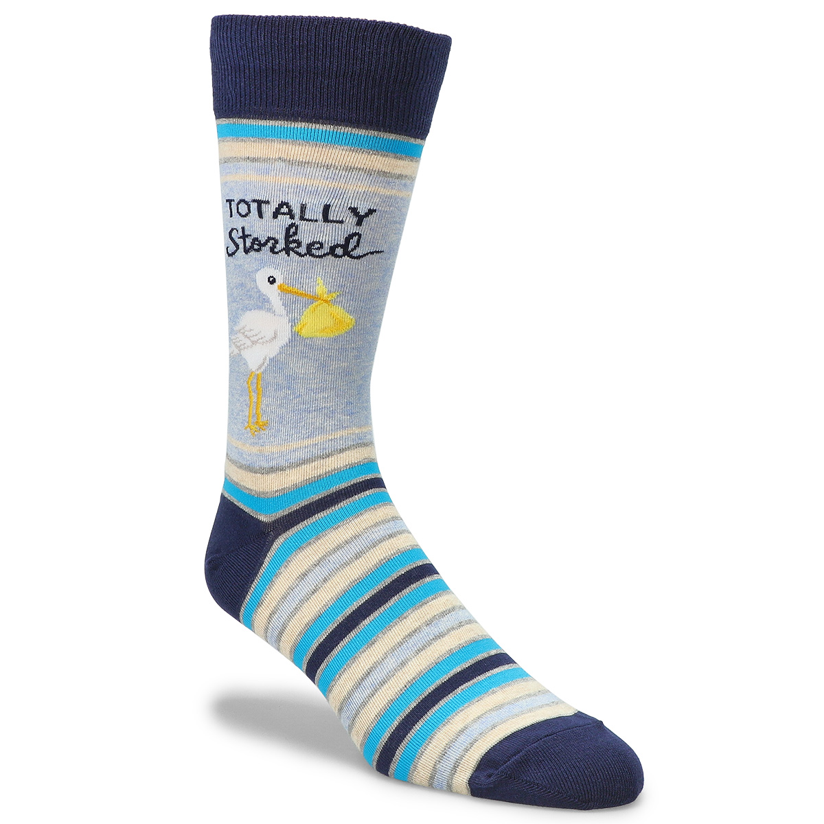 Men's Totally Storked Printed Sock - Navy