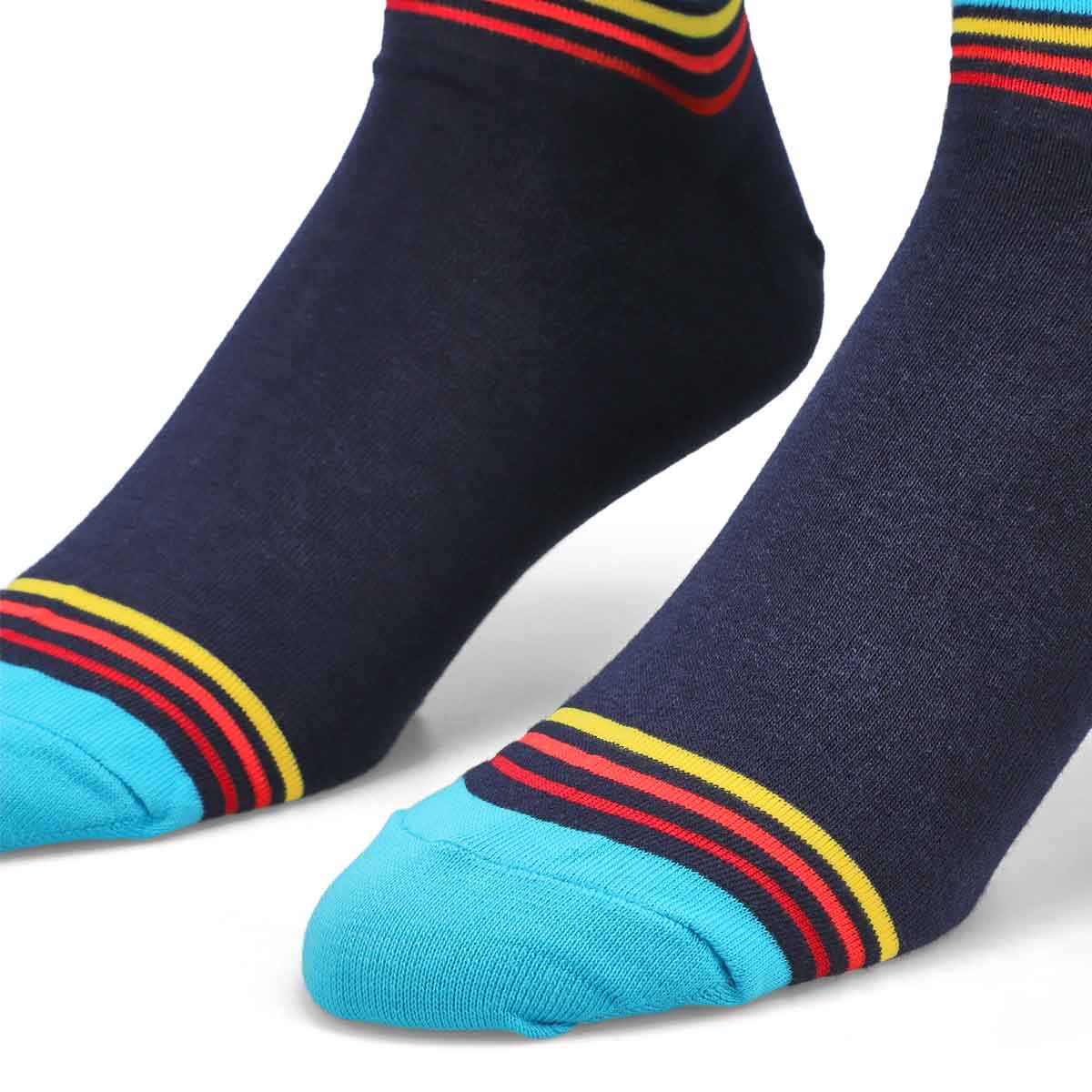 Men's Alarm Clock Printed Crew Sock - Navy