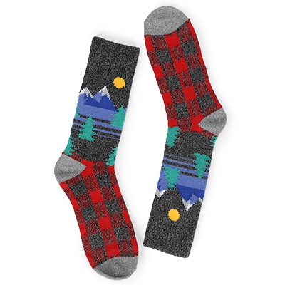 Chaussettes Mountain Scene, nr, hom