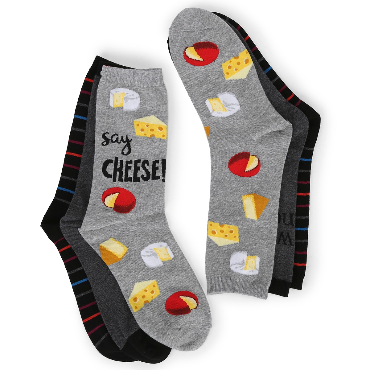 Women's Wine and Cheese Printed Socks