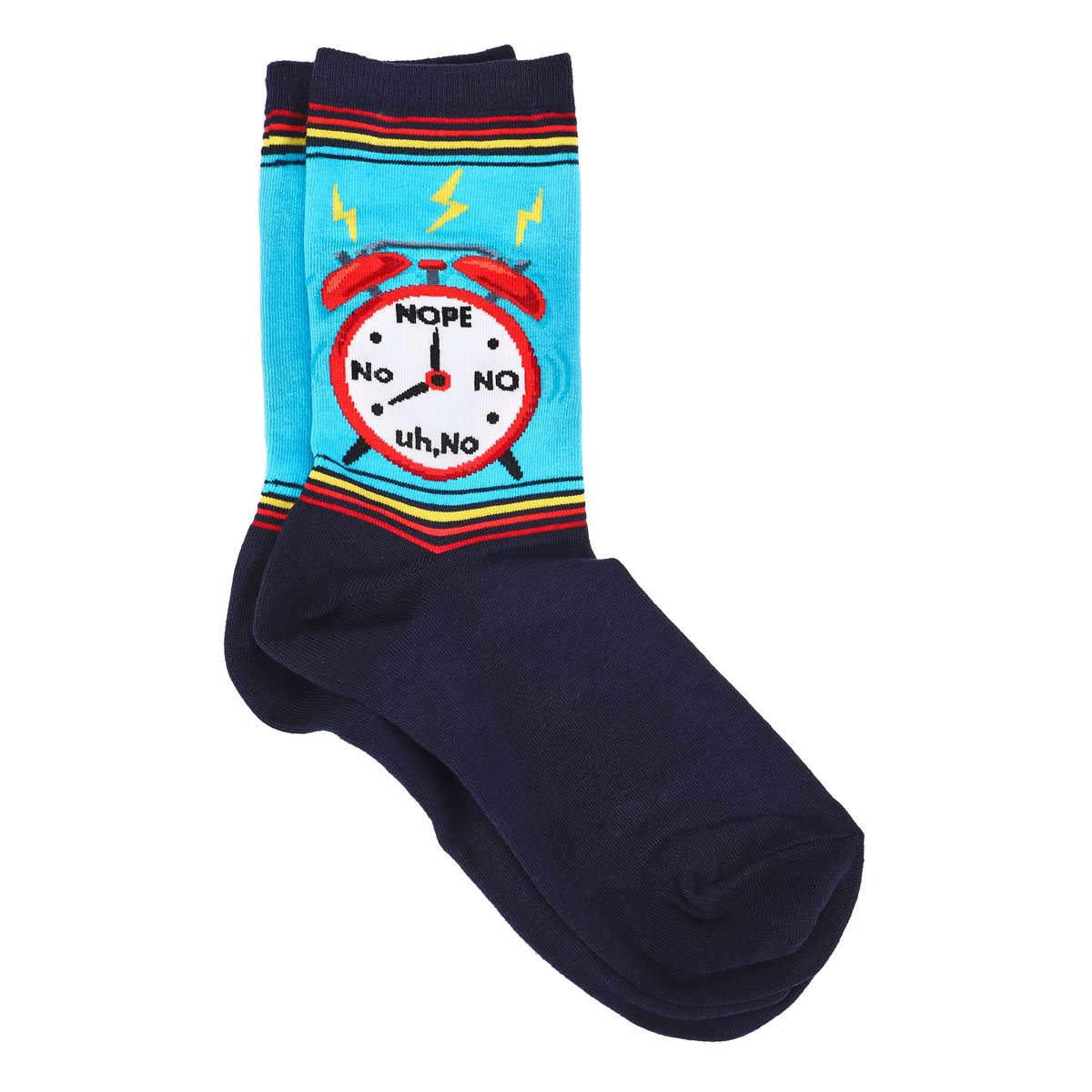 Women's Alarm Clock Crew Sock - Navy