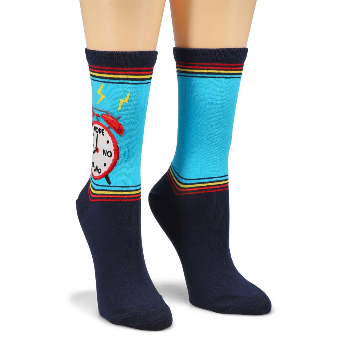 Women's Alarm Clock Crew Sock - Navy