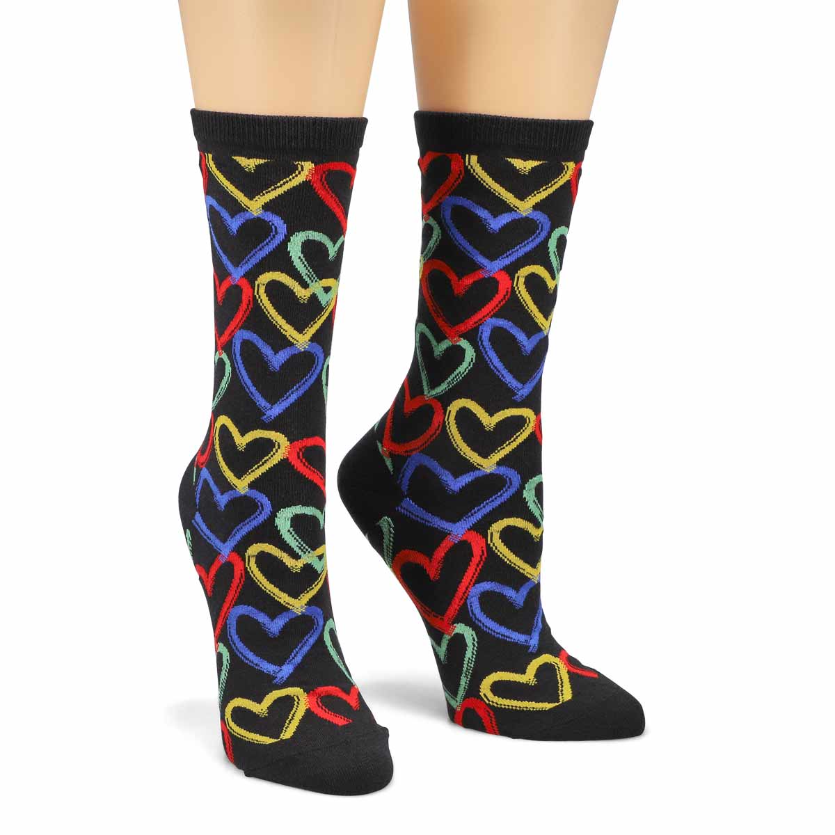 Women's Graffiti Hearts Crew Sock