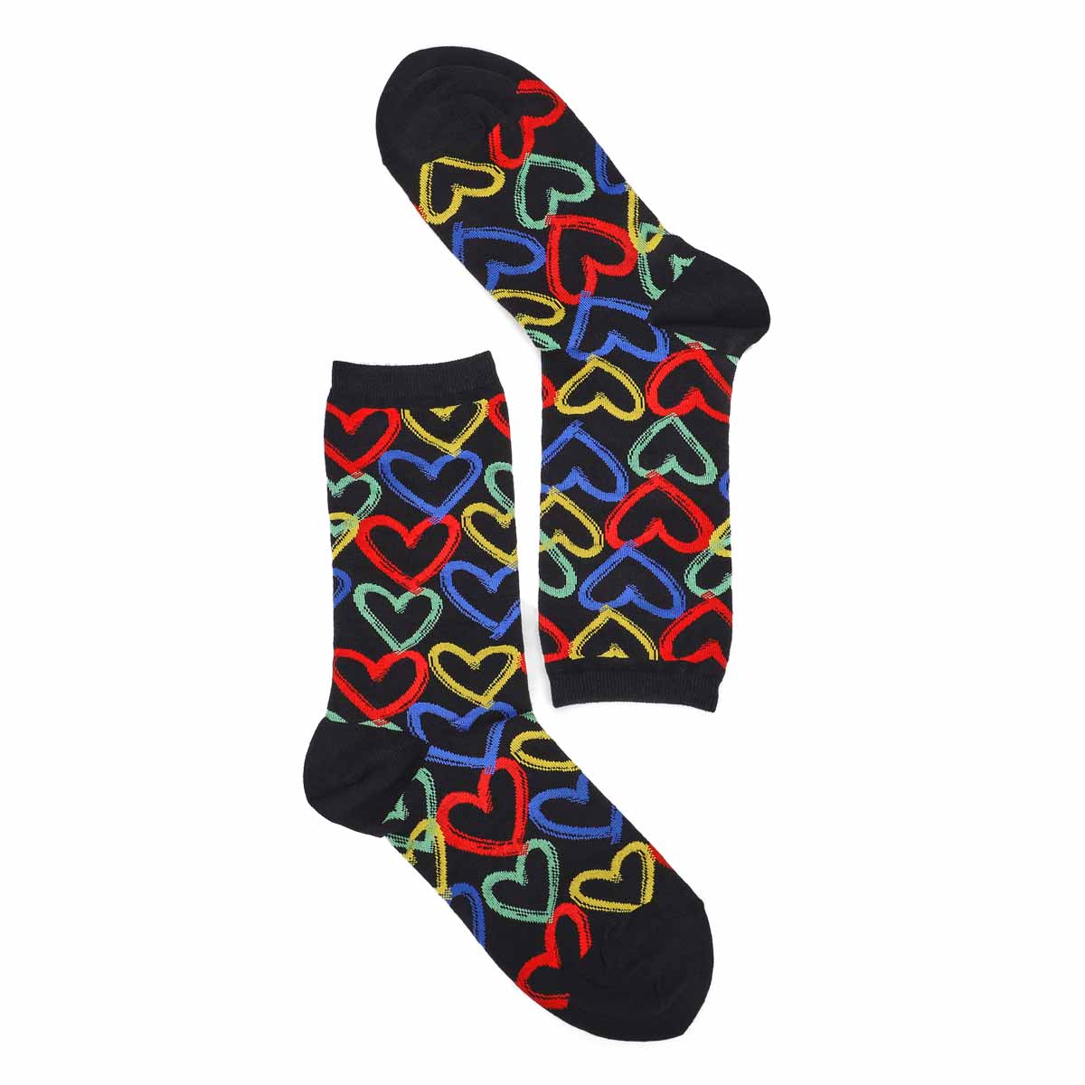 Women's Graffiti Hearts Crew Sock