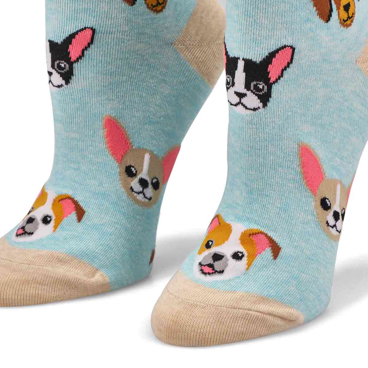 Women's Dog Mom Crew Sock - Mint/Multi