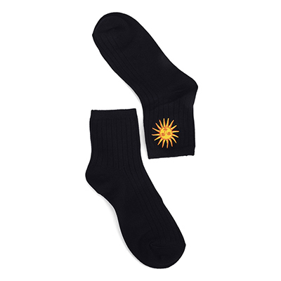 Chaussette Embroidered Sun, nr, femme