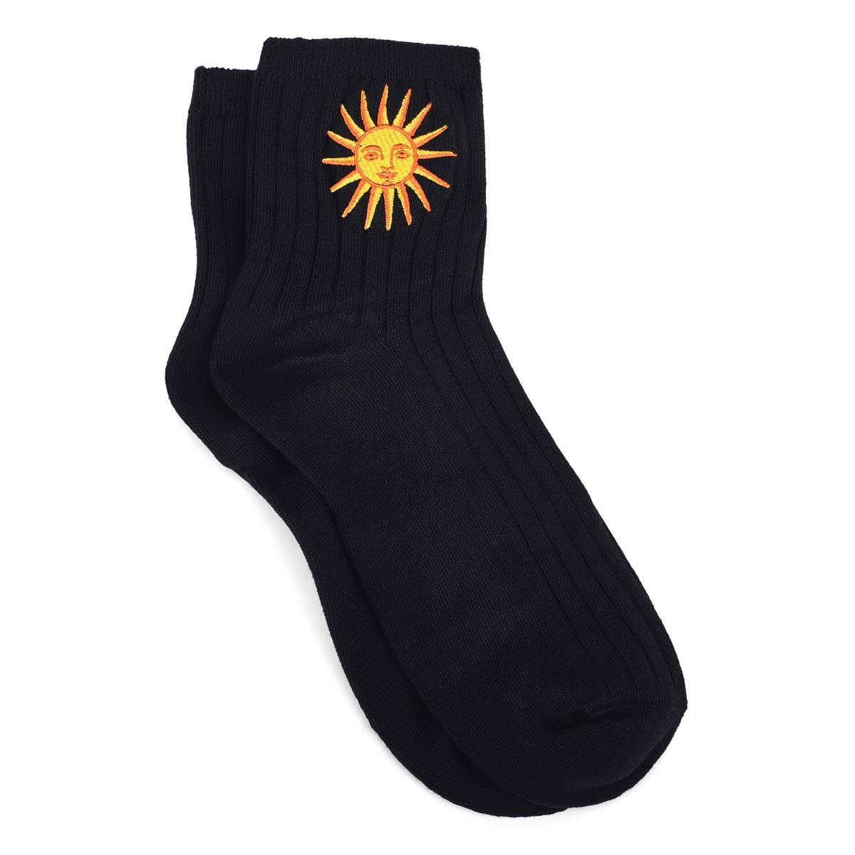 Women's Embroidered Sun Printed Sock