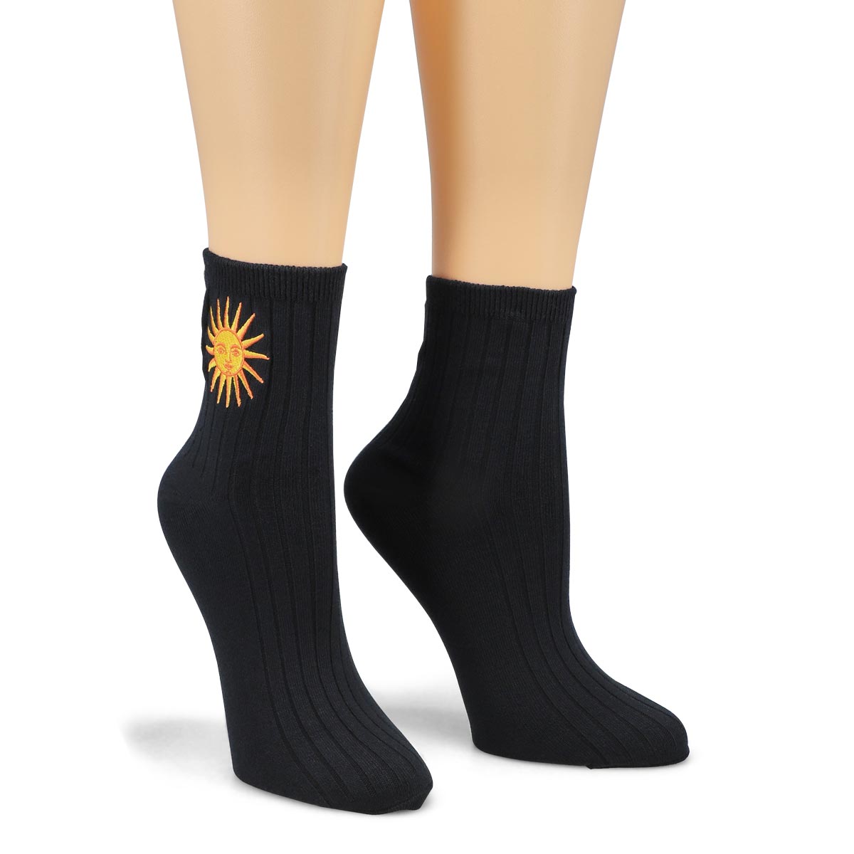 Women's Embroidered Sun Printed Sock