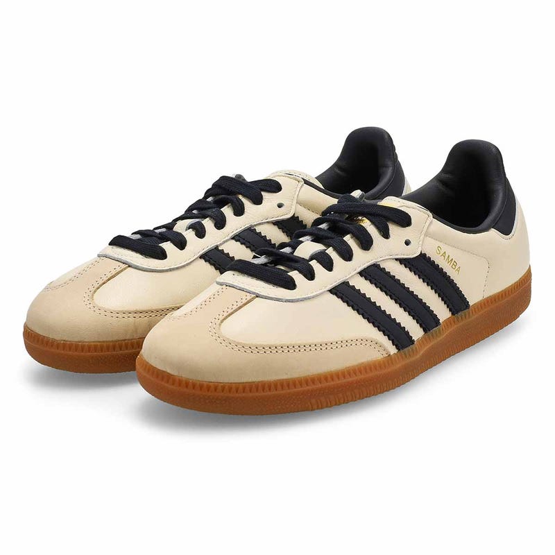 Women's Samba OG Lace Up Sneaker - Cream White/Black/Sand Strata